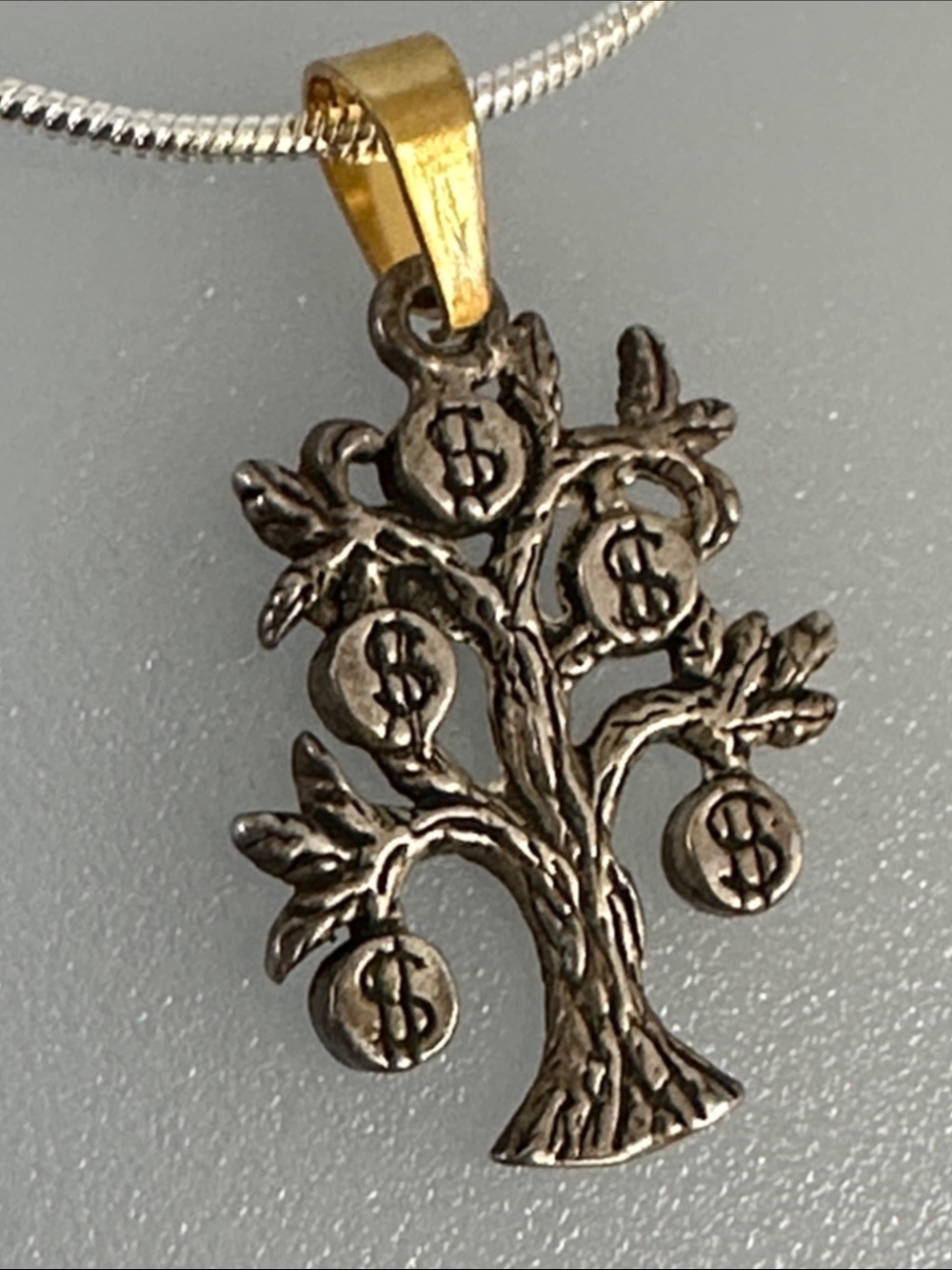 925 Sterling silver Money Tree Pendant Necklace